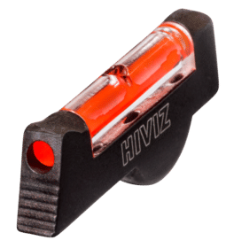 Pinned red fiber optic front sight for Smith and Wesson L Frame revolvers with barrel length of over 2.5"